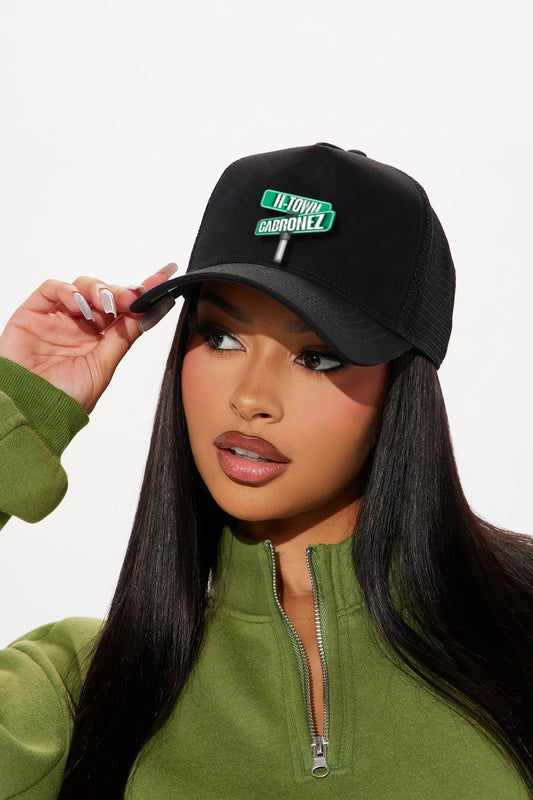 H-Town Cabronez Street Sign Black Trucker Cap