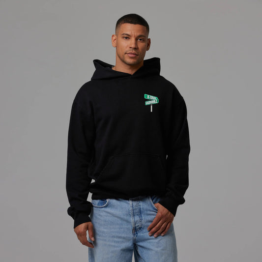 H-Town Cabronez Street Sign Black Unisex Hoodie (Large)